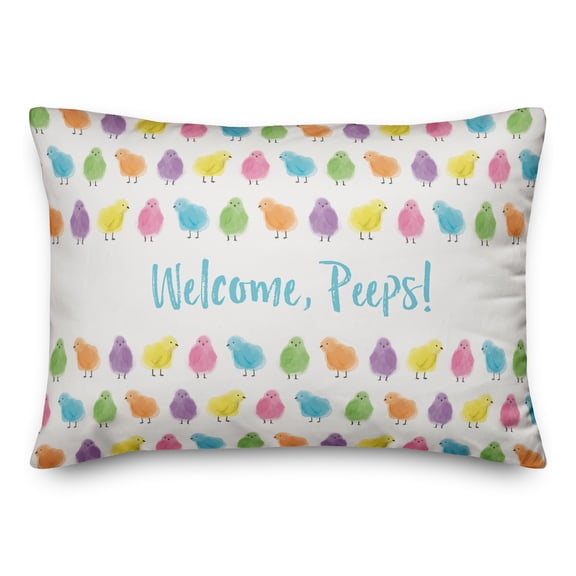 Creative Products Welcome Watercolor Peeps 14x20 Spun Poly Pillow