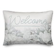 thumbnail image 1 of Creative Products Welcome White Painted Dahlias 3 14 x 20 Spun Poly Pillow, 1 of 3