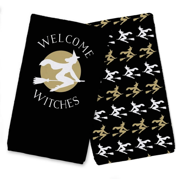 Creative Products Welcome Witches 16 x 25 Tea Towel Set of 2