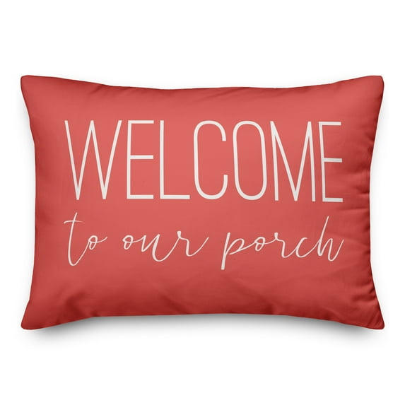 Creative Products Welcome to Our Porch Coral 14x20 Indoor / Outdoor Pillow