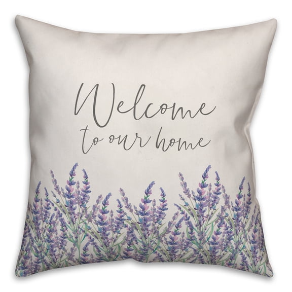 Creative Products Welcome to our Home Lavendar Print 16x16 Spun Poly Pillow