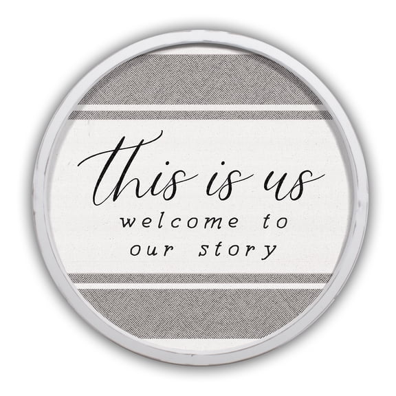 Creative Products Welcome to our Story 20 x 20 Round White Framed Print