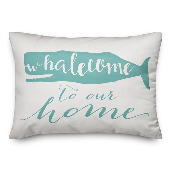 Creative Products Whalcome Home Teal 14x20 Spun Poly Pillow
