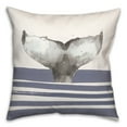 thumbnail image 1 of Creative Products Whale Tail Stripes Navy 18x18 Spun Poly Pillow, 1 of 3