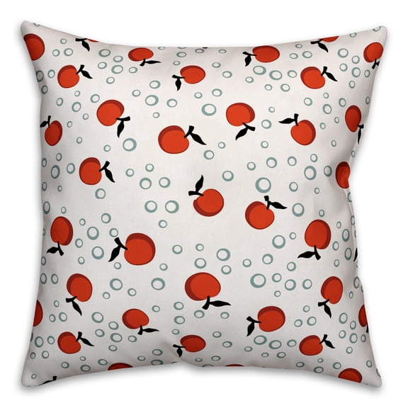 Creative Products Whimsical Cherry Pattern in Red 20x20 Spun Poly Pillow
