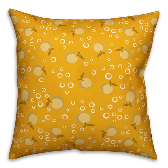 Creative Products Whimsical Cherry Pattern in Yellow 16x16 Spun Poly Pillow