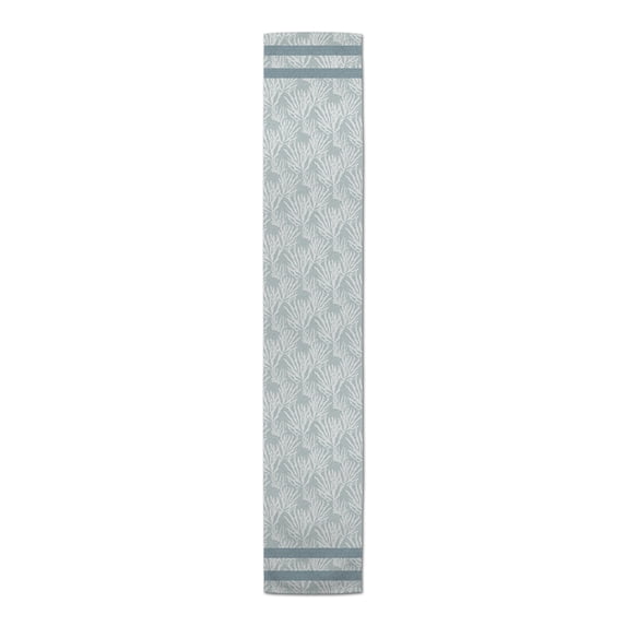 Creative Products White Coral Blue Stripe on Blue 16 x 90 Cotton Twill Table Runner