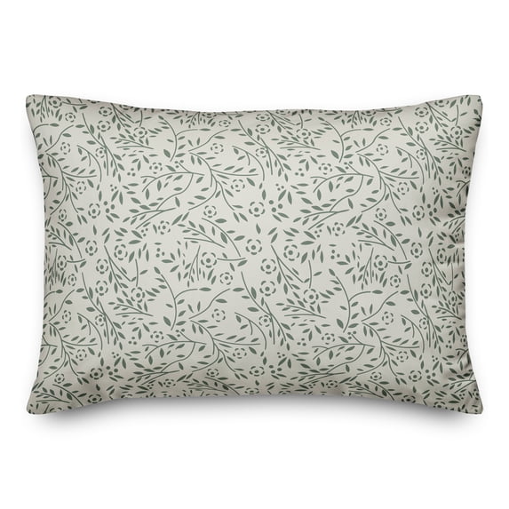 Creative Products White Floral Pattern 14x20 Indoor / Outdoor Pillow