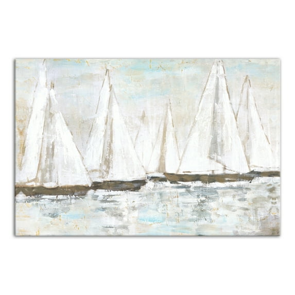 Creative Products White Painted Sailboats 36 x 24 Canvas Wall Art