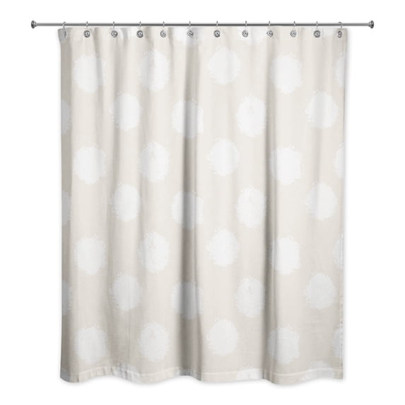 Creative Products White Polka Dots Cream 71x74 Shower Curtain