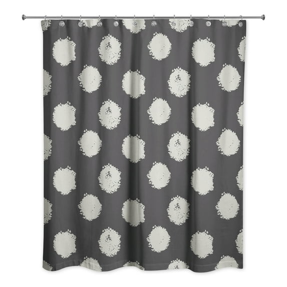 Creative Products White Polka Dots on Black 71x74 Shower Curtain