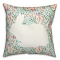 thumbnail image 1 of Creative Products White Rabbit with Roses 18 x 18 Spun Poly Pillow, 1 of 3
