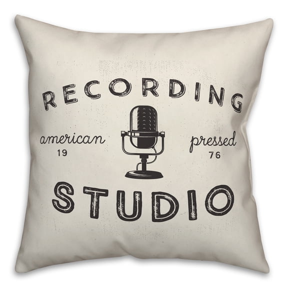 Creative Products White Recording Studio 18x18 Indoor / Outdoor Pillow