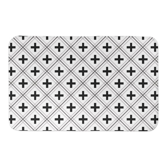 Creative Products White Swiss Criss Cross 34x21 Bath Mat