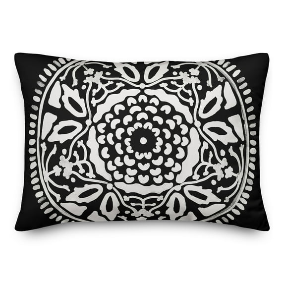 Creative Products White Watercolor Medallion 14x20 Indoor / Outdoor Pillow