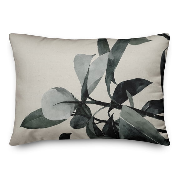 Creative Products White Watercolor Plant 14x20 Indoor / Outdoor Pillow
