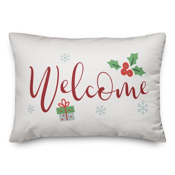 Creative Products White Welcome 20 x 14 Spun Poly Pillow