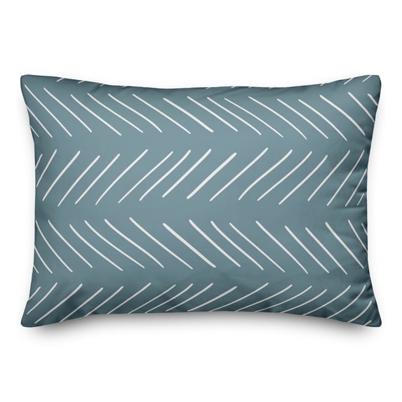 Creative Products White and Blue Modern Chevron 14x20 Spun Poly Pillow