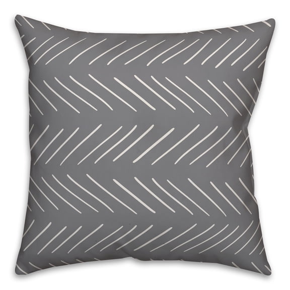 Creative Products White and Grey Modern Chevron 20x20 Spun Poly Pillow