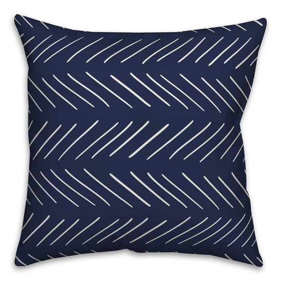 Creative Products White and Navy Modern Chevron 20x20 Spun Poly Pillow