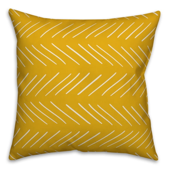 Creative Products White and Yellow Modern Chevron 18x18 Spun Poly Pillow