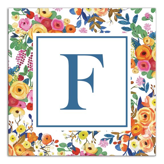 Creative Products Wildflower Monogram - F 12x12 Canvas Wall Art