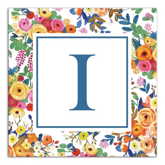 Creative Products Wildflower Monogram - I 12x12 Canvas Wall Art