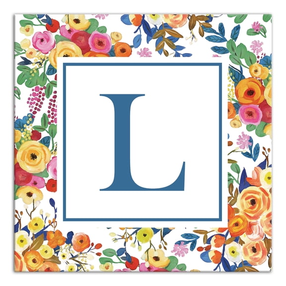 Creative Products Wildflower Monogram - L 12x12 Canvas Wall Art