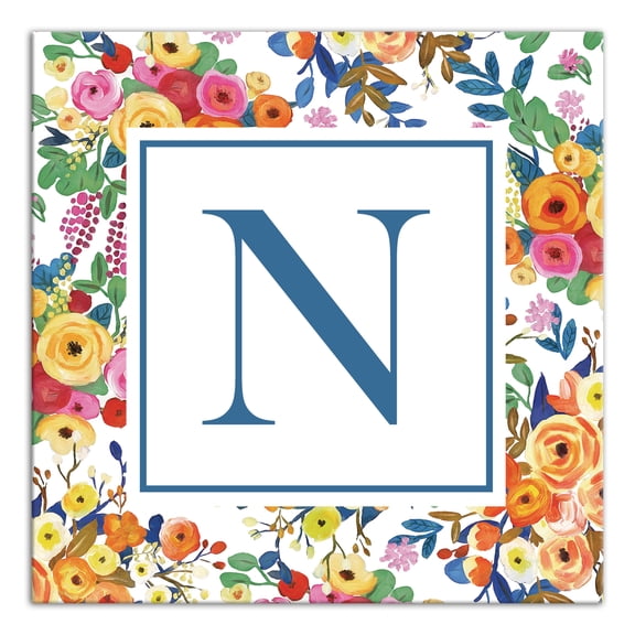Creative Products Wildflower Monogram - N 12x12 Canvas Wall Art