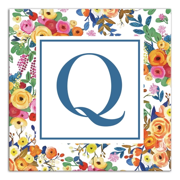 Creative Products Wildflower Monogram - Q 12x12 Canvas Wall Art