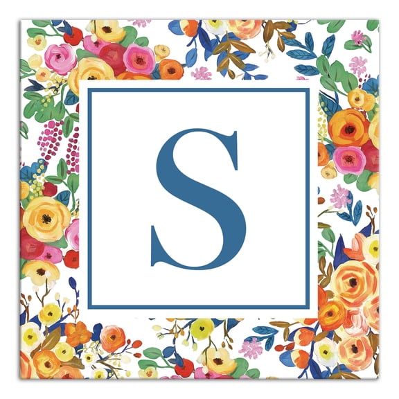Creative Products Wildflower Monogram - S 12x12 Canvas Wall Art