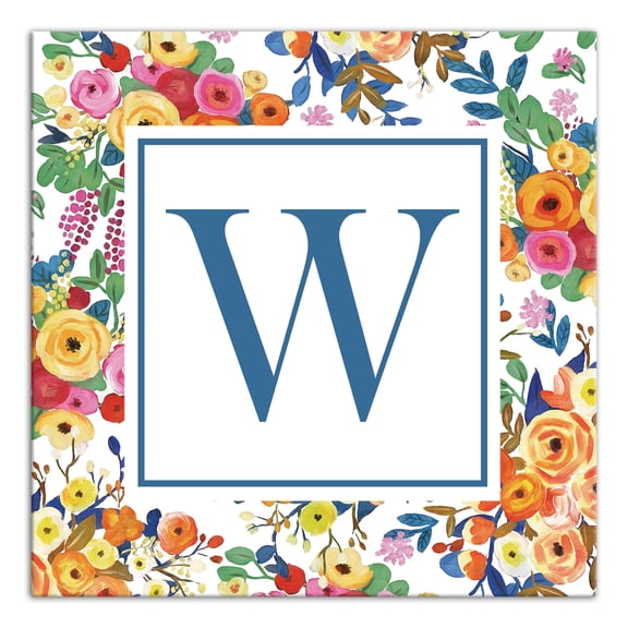 Creative Products Wildflower Monogram - W 12x12 Canvas Wall Art