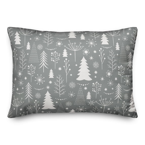 Creative Products Winter Christmas Tree Pattern 14x20 Spun Poly Pillow