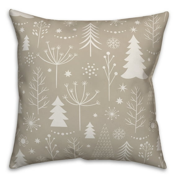 Creative Products Winter Christmas Tree Pattern 16x16 Spun Poly Pillow