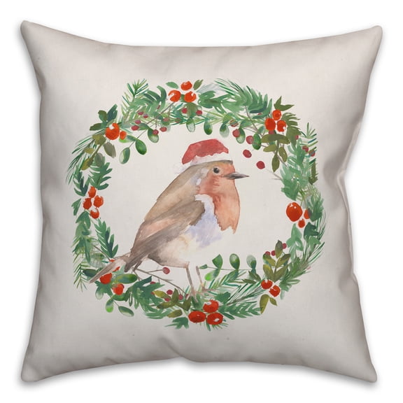Creative Products Winter Robin 16x16 Spun Poly Pillow