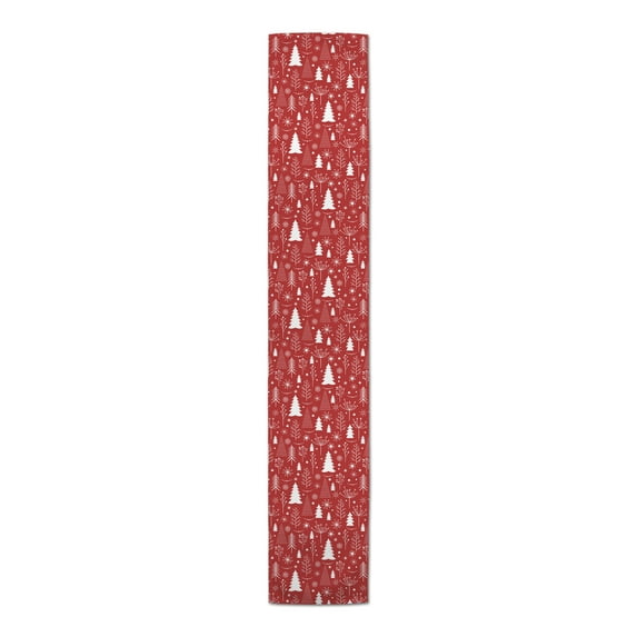 Creative Products Winter Tree Pattern Red 16 x 72 Poly Twill Table Runner
