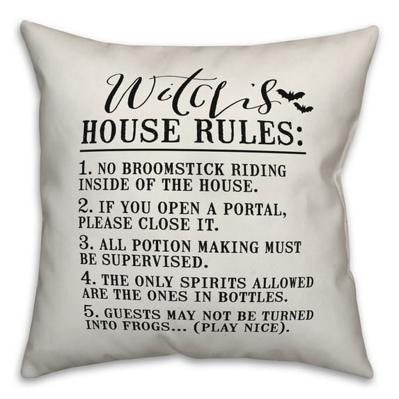Creative Products Witch House Rules 16x16 Spun Poly Pillow