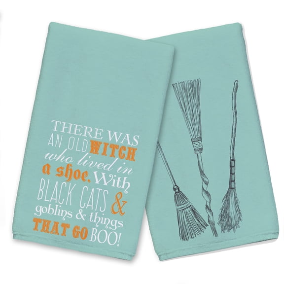 Creative Products Witch In A Shoe 16 x 25 Tea Towel Set of 2
