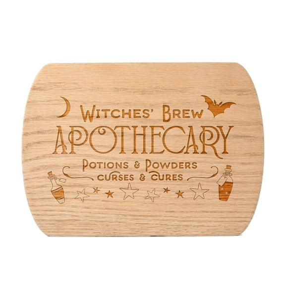 Creative Products Witches Brew Apothecary 8 x 11 Redwood Oval Cutting Board