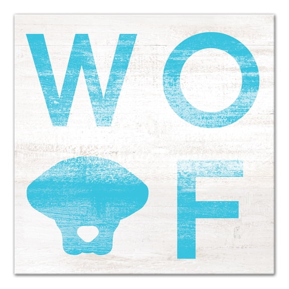 Creative Products Woof Distressed Blue 36 x 36 Canvas Wall Art