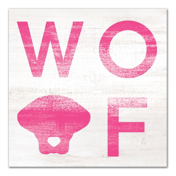 Creative Products Woof Distressed Pink 36 x 36 Canvas Wall Art