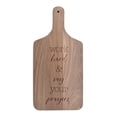 thumbnail image 1 of Creative Products Work Hard and Say Your Prayers 8 x 17 Walnut Paddle Cutting Board, 1 of 1