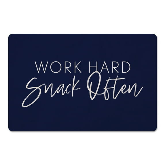 Creative Products Work Snacks Navy 27x18 Floor Mat