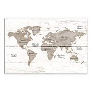 Creative Products World Map Wood Planks 30x20 Canvas Wall Art