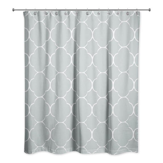 Creative Products Worn Soft Blue Quatrefoil 71x74 Shower Curtain