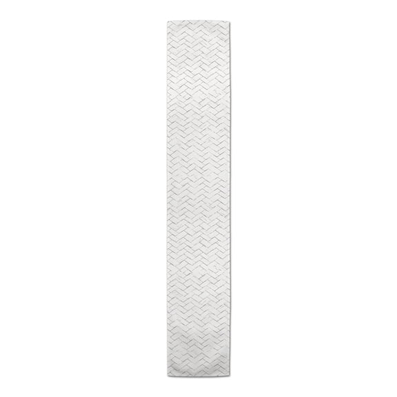 Creative Products Woven Texture White 5 16 x 90 Poly Twill Table Runner