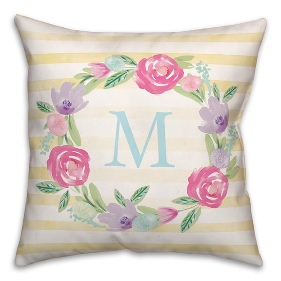 Creative Products Wreath 18x18 Personalized Spun Poly Pillow