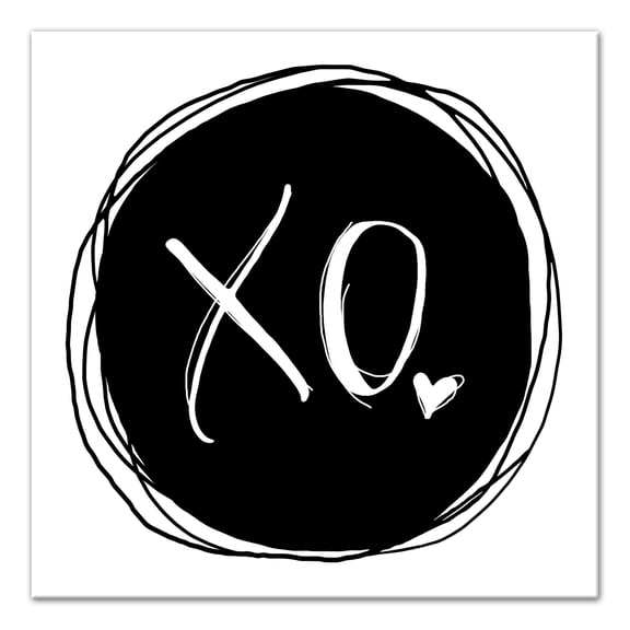 Creative Products XO Black and White 12x12 Canvas Wall Art