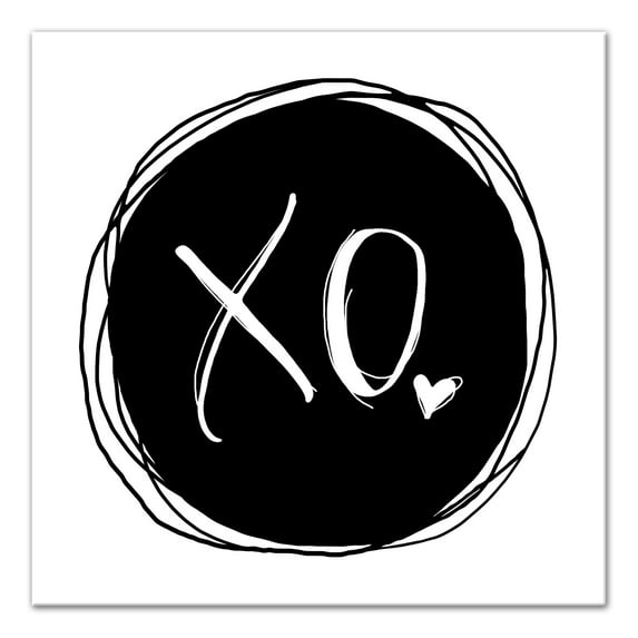 Creative Products XO Black and White 16x16 Canvas Wall Art