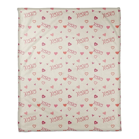Creative Products XOXO Pattern 50 x 60 Coral Fleece Blanket